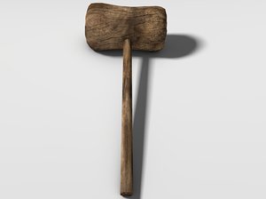 3d wooden hammer model