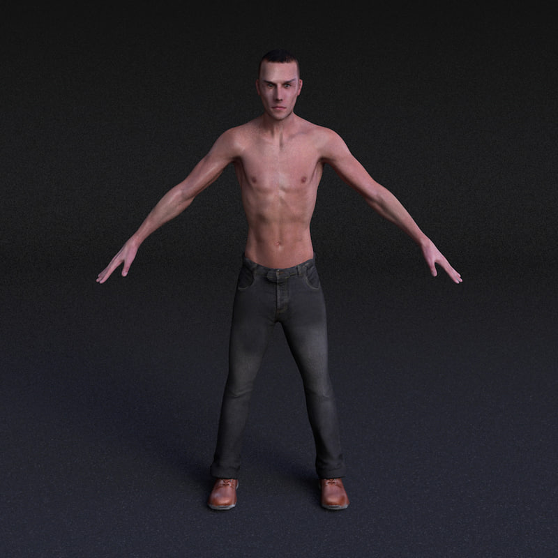 3d model character male rigged