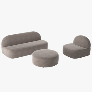 3d model sofa armchair 1 guest