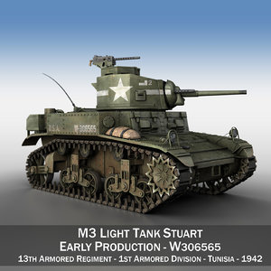 light tank - m3 3d model