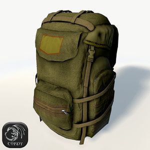 3d military backpack model