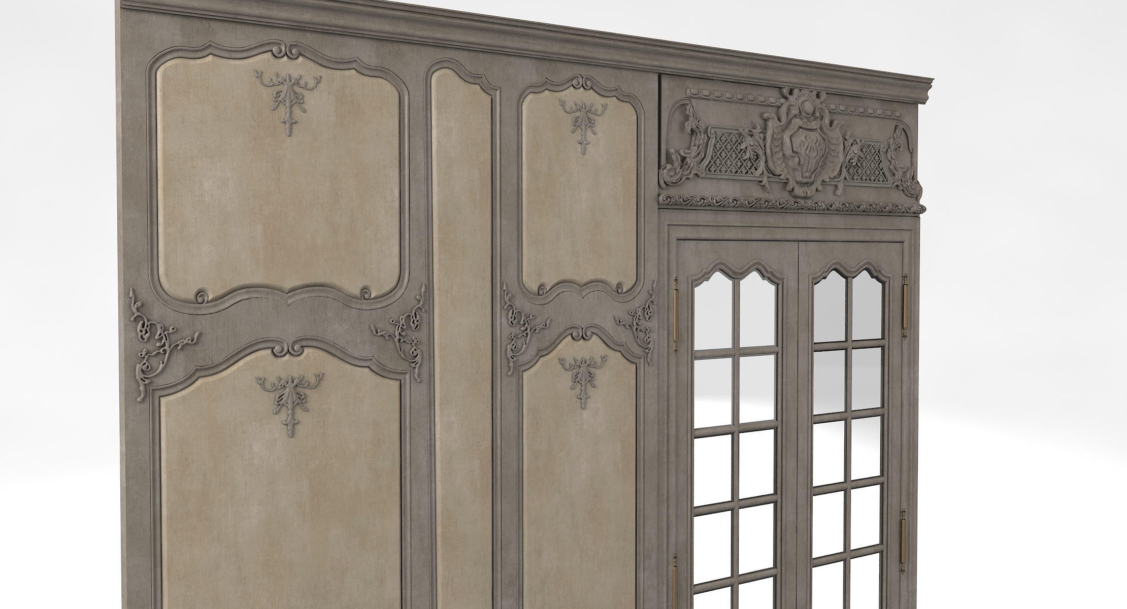 3d baroque victorian wall model