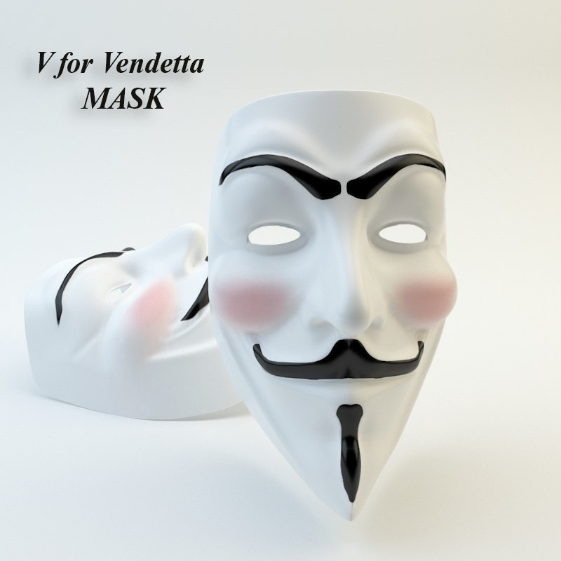 V Vendetta Mask 3d Model