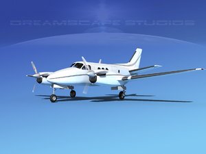 propellers beechcraft c100 king air 3d model