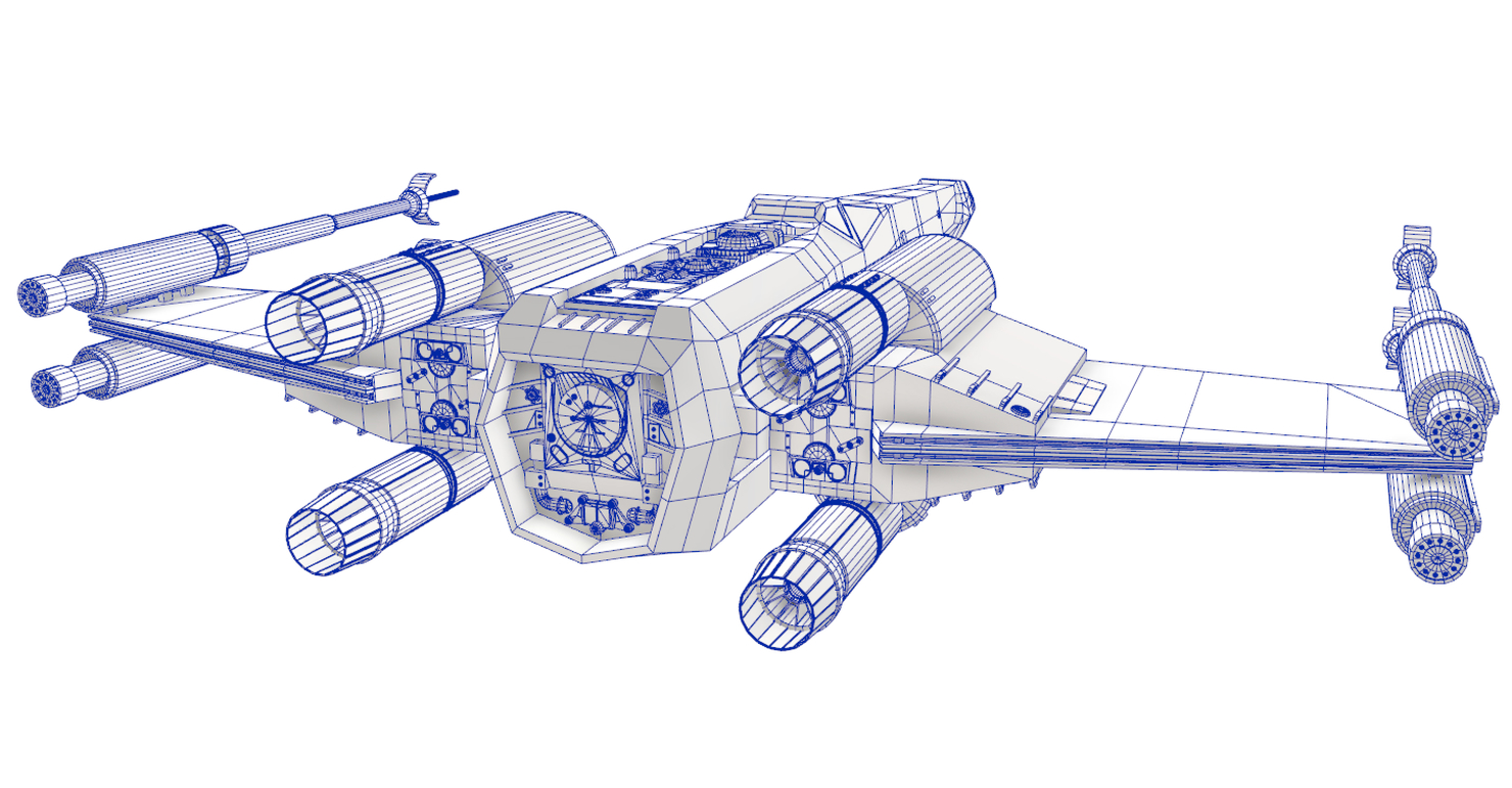 star wars x-wing r2-d2 3d obj