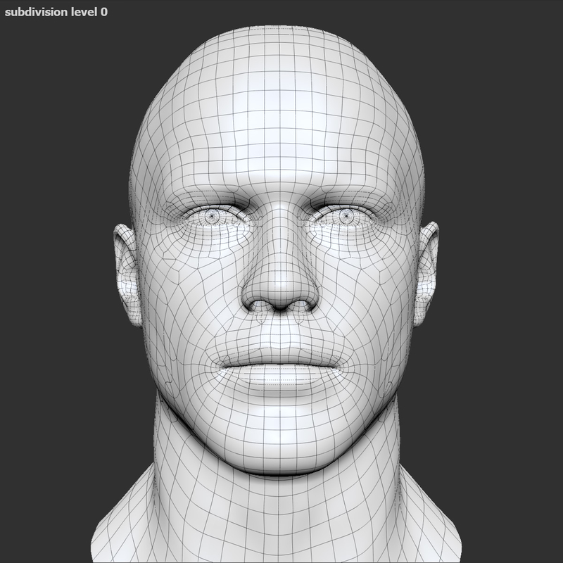 3d realistic male head