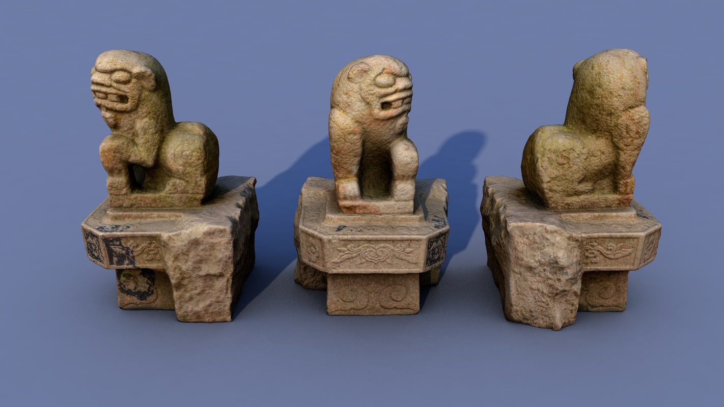 chinese dog statue 3d model