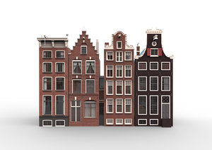 amsterdam houses 3d fbx