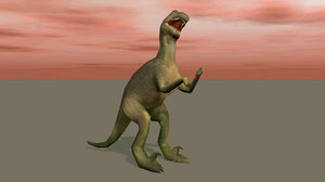 free velociraptor dinosau low-poly animations 3d model