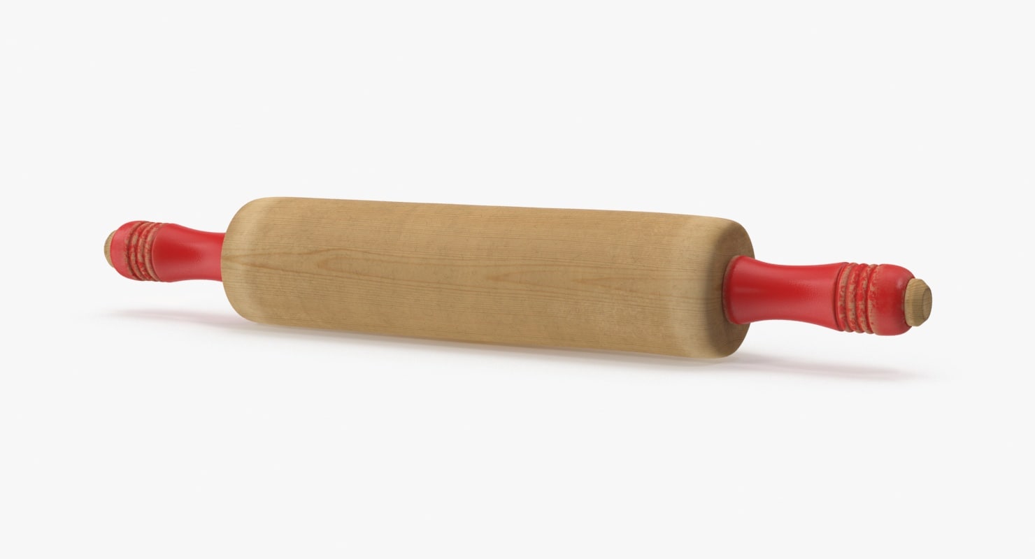 3d Vintage Wooden Rolling Pin