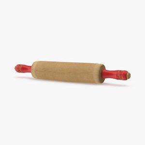 3d vintage wooden rolling pin