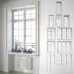 3d classic window set model