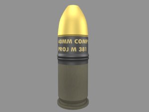 m-381 40mm grenade 3d 3ds