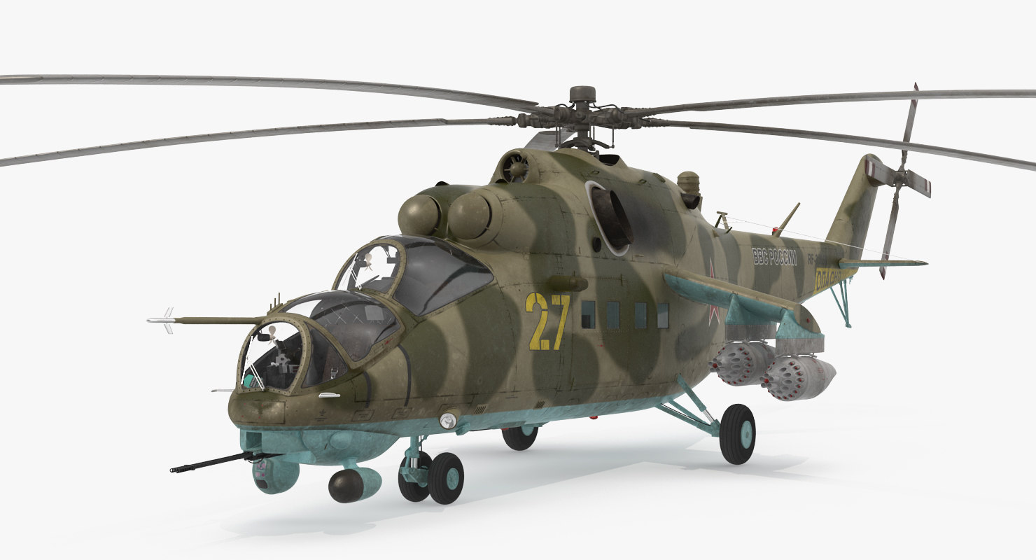 russian large helicopter gunship 3d model