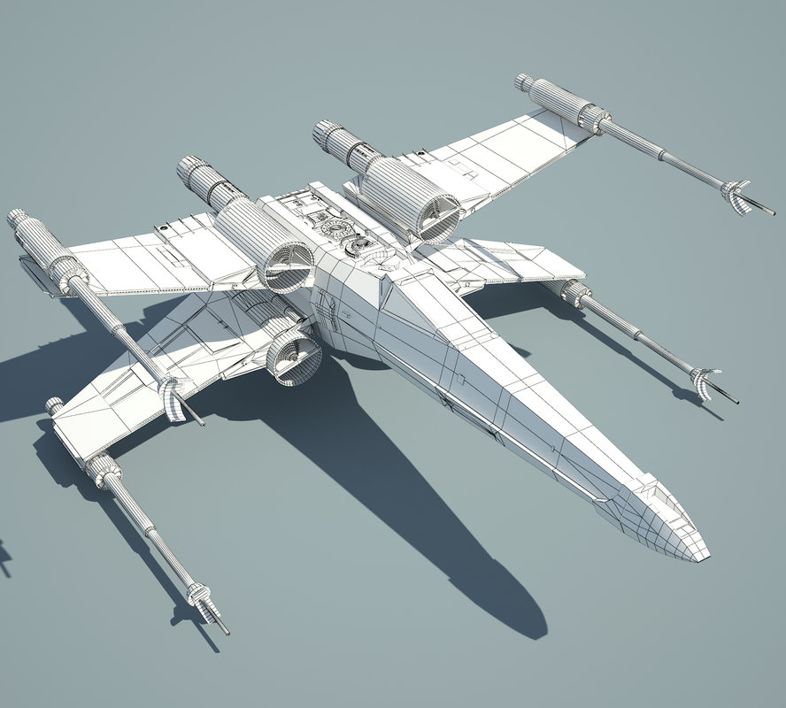 star wars x-wing r2-d2 3d obj