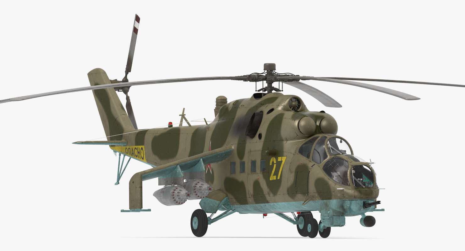 russian attack helicopter mil 3d model