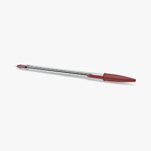 3d model of ballpoint-pen-01---red