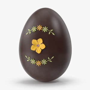 3d model of decorated chocolate eggs yellow