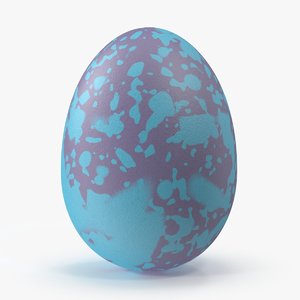 3d model easter egg blue purple