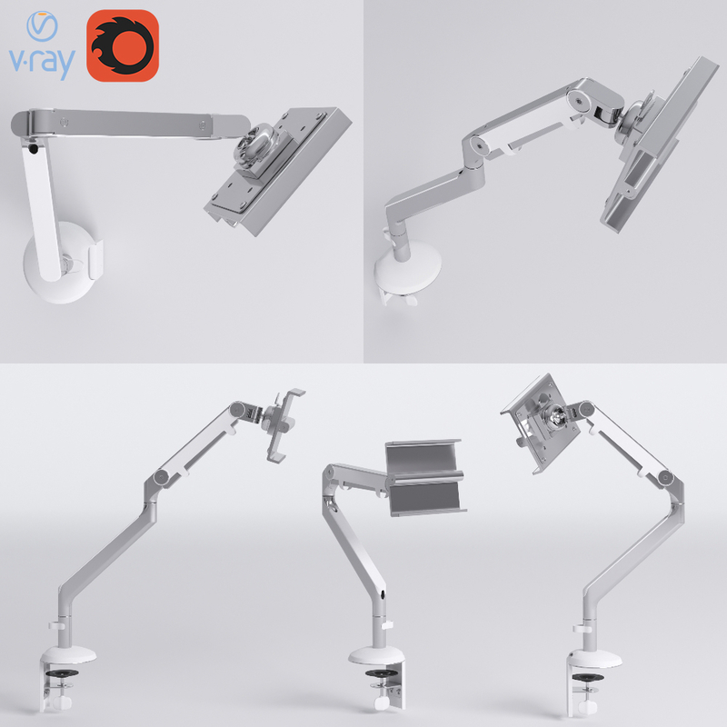 humanscale m2 monitor arm 3d model