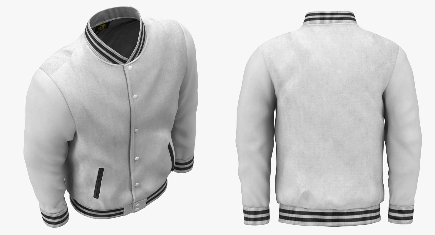 3d white baseball jacket