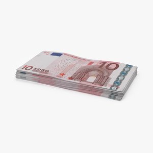 3d max 10 euro bill stack