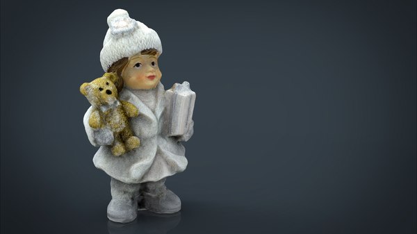 3d girl christmas present