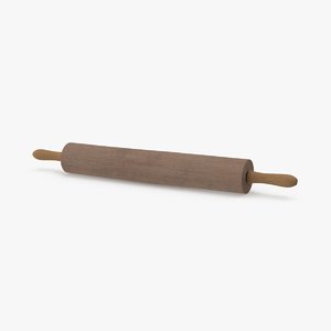 3d model of wooden rolling pin