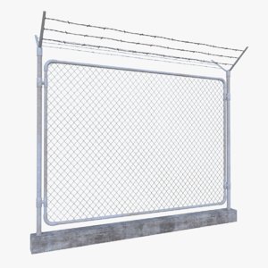 3d model barbed wire fence
