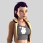3d model of cartoon character girl body