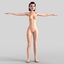 3d model of cartoon character girl body
