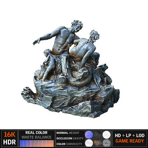 satyr statue 3d obj