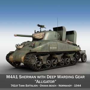 3d model m4a1 sherman alligator tank