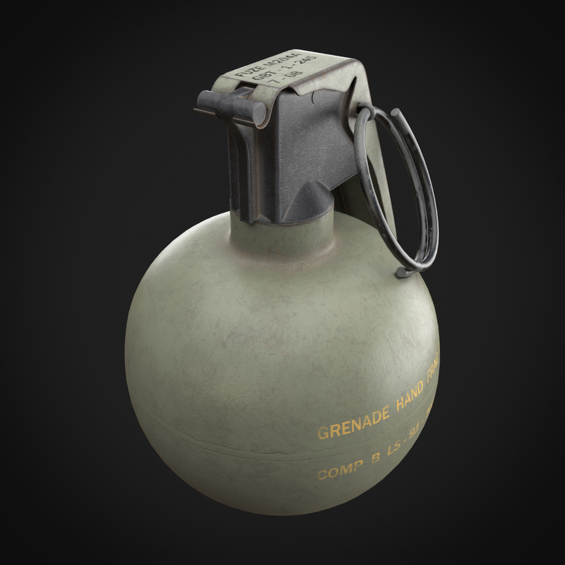 m67 grenade 3d model