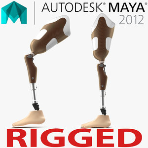 3d prosthetic leg rigged