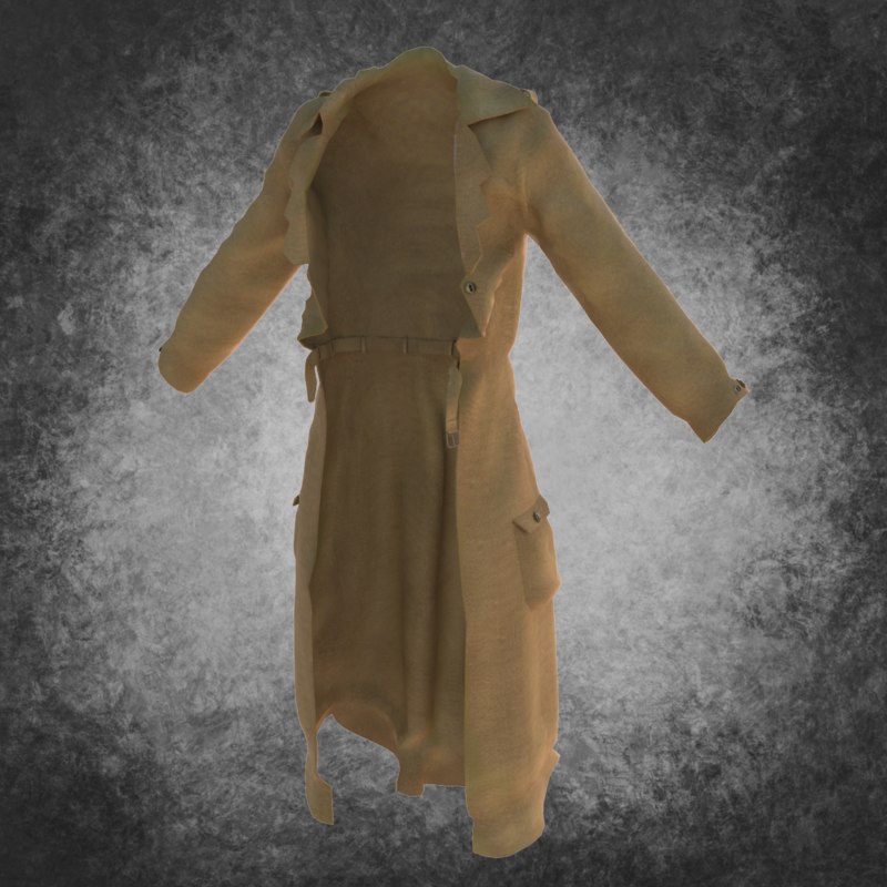 3d trench coat model