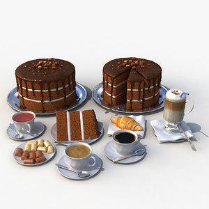 set desserts cake 3d max