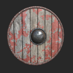 3d viking shield gokstad