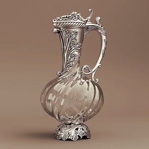 silver claret jug 3d model