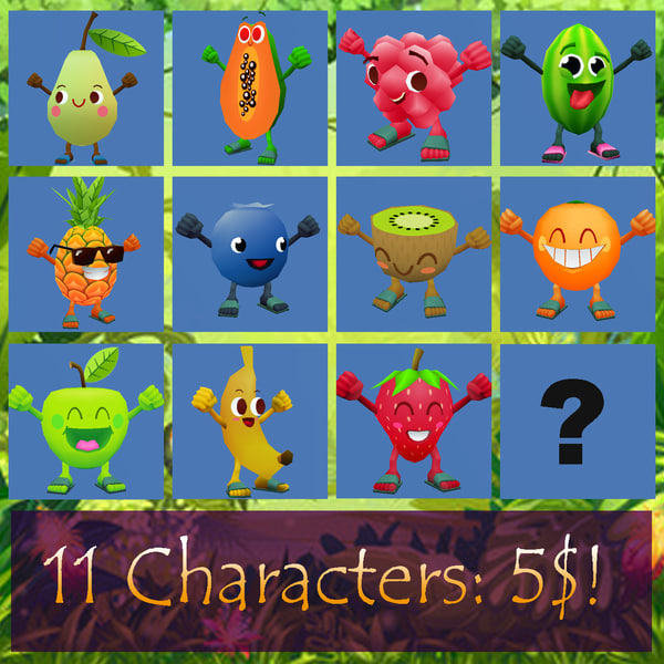 fruits characters 3d ma