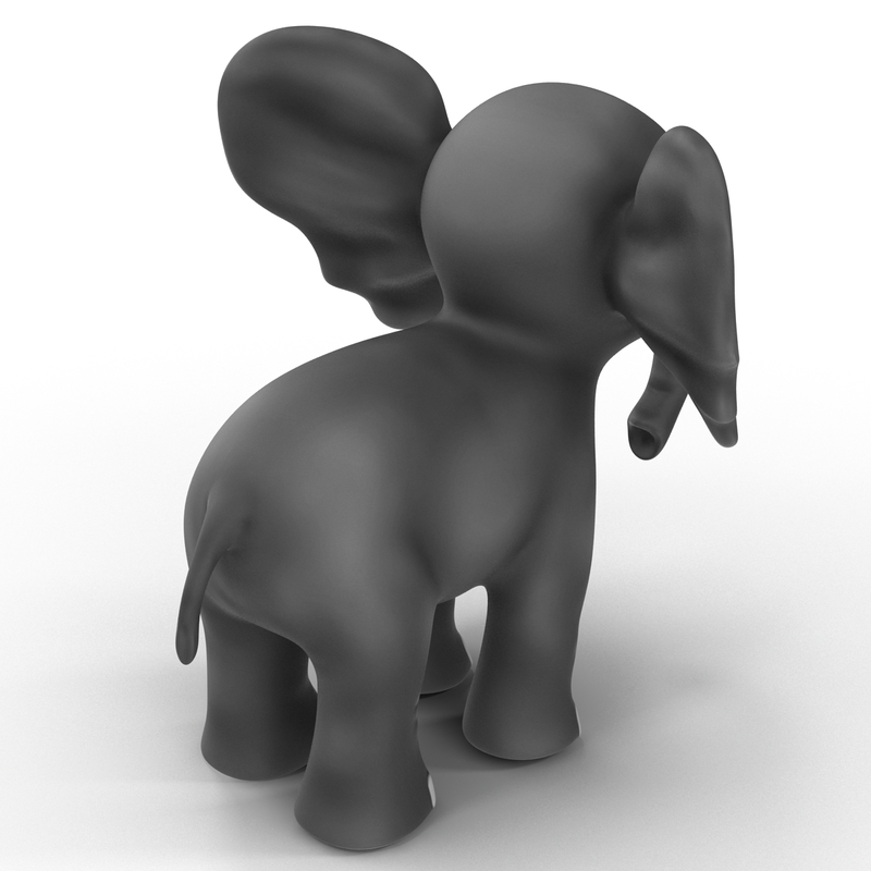 D Model Cartoon Elephant Rigged