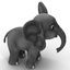 cartoon elephant rigged 3d model
