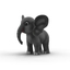 cartoon elephant rigged 3d model