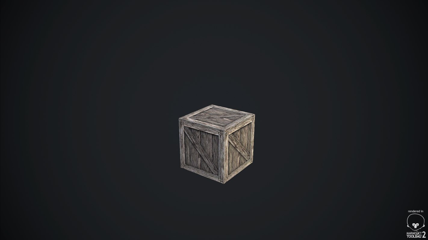 wooden box obj
