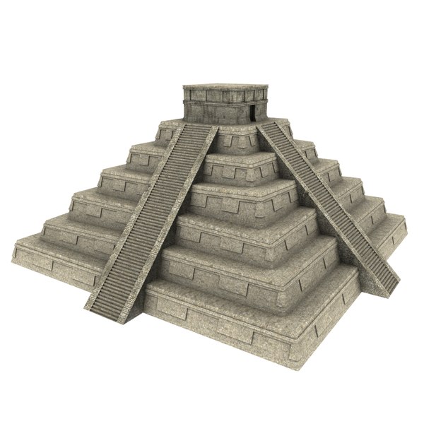 3d historical aztec stone wall