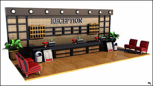 3d reception hotel desk