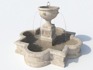 classic fountain water 3d model