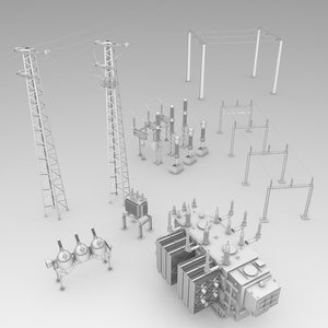 electrical substation 3d max