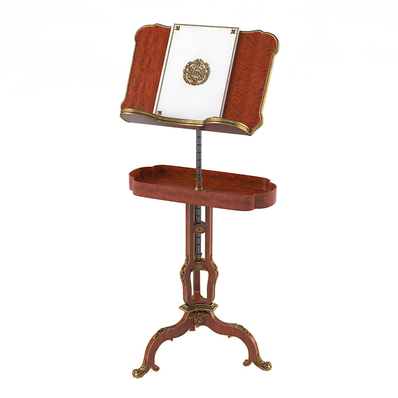 baroque music note stand 3d ma