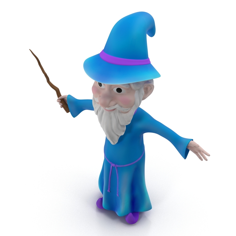 3d model of cartoon wizard rigged